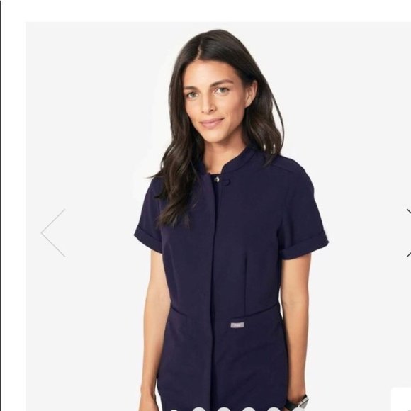Figs Tops Figs Lira Button Down Scrub Top Navy Euc S Poshmark